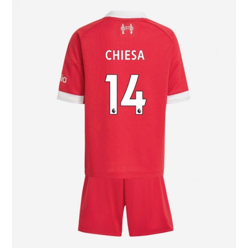 Otroški Nogometni dresi Liverpool Federico Chiesa #14 Domači 2025-26 Kratek Rokav (+ Kratke hlače)